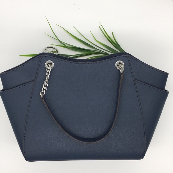 Michael Kors LG CHAIN SHLDR TOTE NAVY 35T5STVT3L - Picture 3 of 8